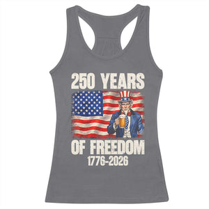 250 Years Of Freedom Racerback Tank Top Patriotic Uncle Sam TS12 Charcoal Print Your Wear