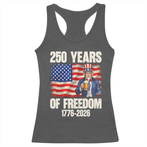 250 Years Of Freedom Racerback Tank Top Patriotic Uncle Sam TS12 Dark Heather Print Your Wear