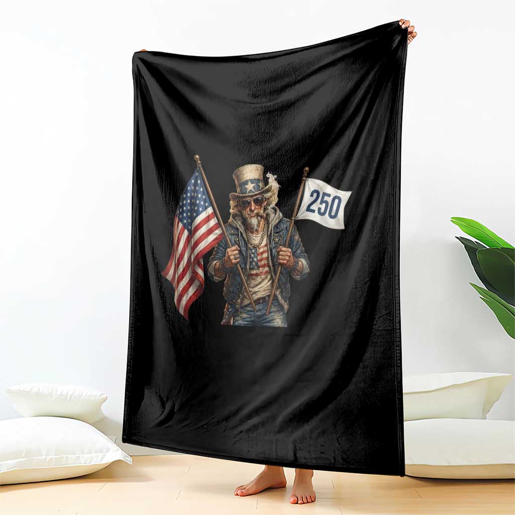 Patriotic Uncle Sam Celebrating 250 Years America Throw Blanket TS12 Print Your Wear