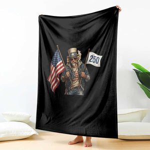 Patriotic Uncle Sam Celebrating 250 Years America Throw Blanket TS12 Print Your Wear