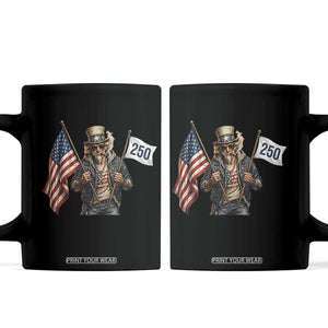 Patriotic Uncle Sam Celebrating 250 Years America Coffee Mug TS12 Black Print Your Wear