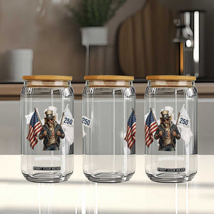 Patriotic Uncle Sam Celebrating 250 Years America Glass Can TS12 Print Your Wear