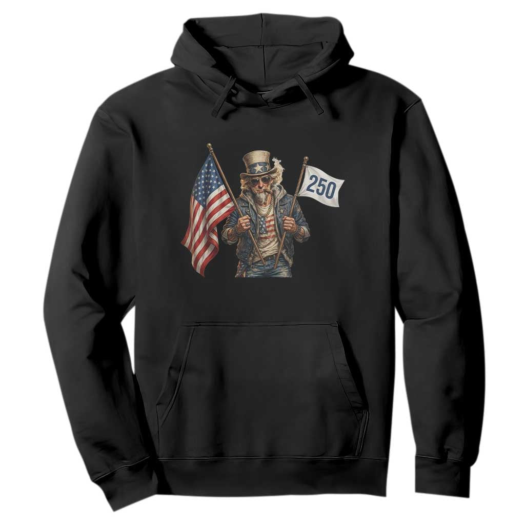 Patriotic Uncle Sam Celebrating 250 Years America Hoodie TS12 Black Print Your Wear