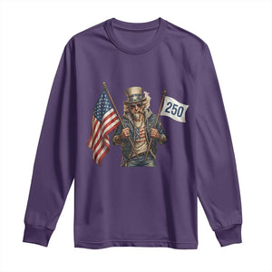 Patriotic Uncle Sam Celebrating 250 Years America Long Sleeve Shirt TS12 Purple Print Your Wear