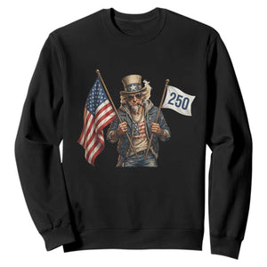 Patriotic Uncle Sam Celebrating 250 Years America Sweatshirt TS12 Black Print Your Wear