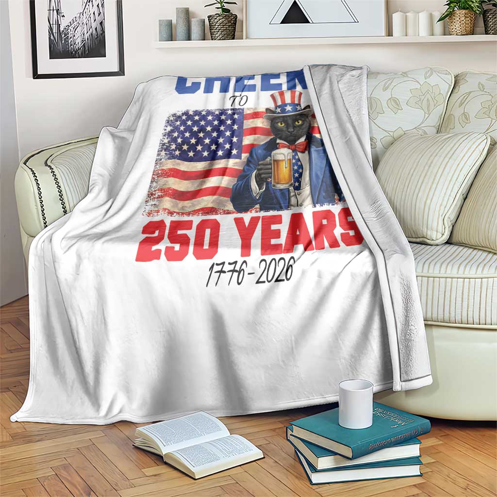 Vintage Cat Uncle Sam Throw Blanket Cheers To 250 Years TS12 Print Your Wear