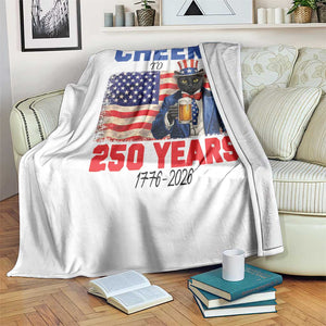 Vintage Cat Uncle Sam Throw Blanket Cheers To 250 Years TS12 Print Your Wear