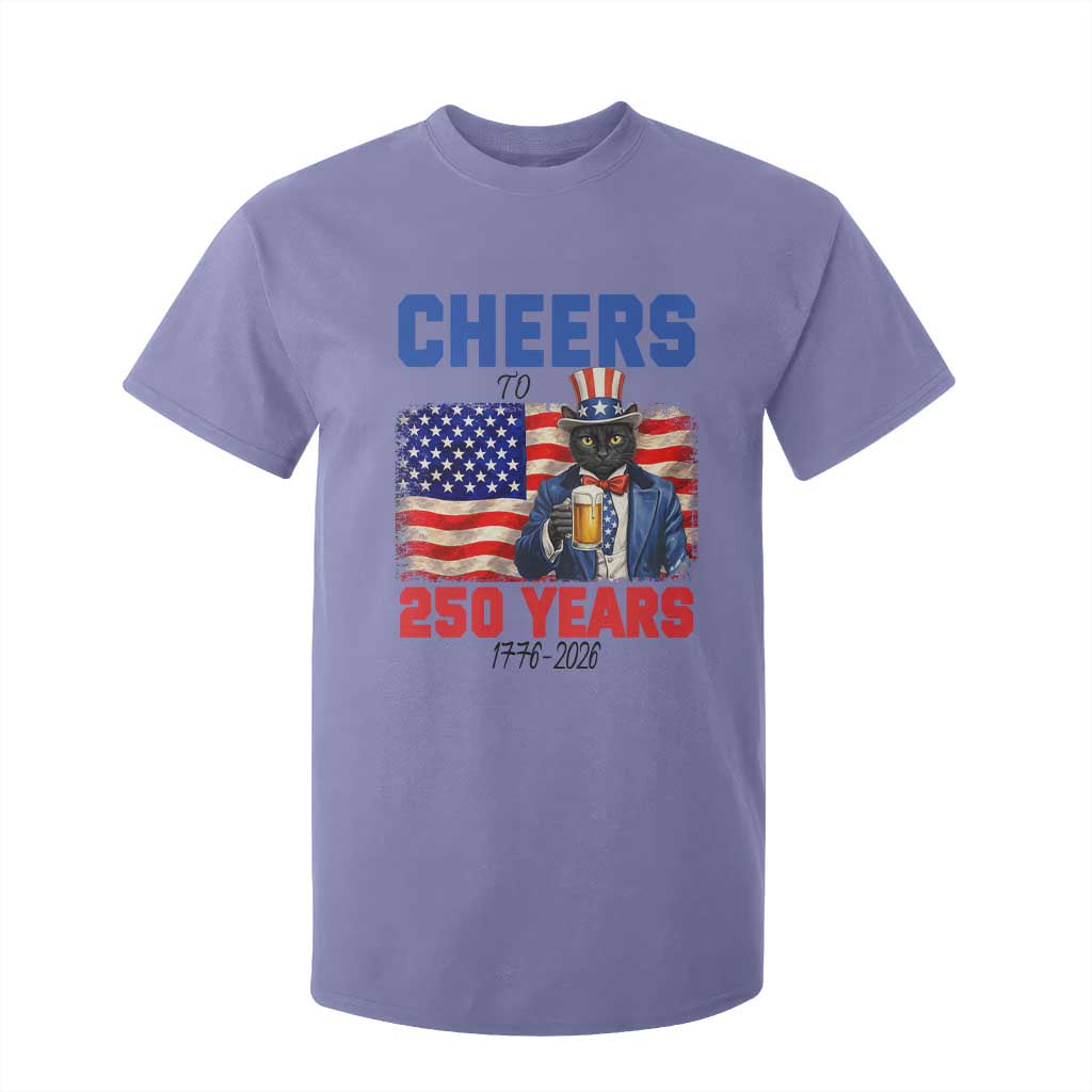 Vintage Cat Uncle Sam T Shirt For Kid Cheers To 250 Years TS12 Violet Print Your Wear