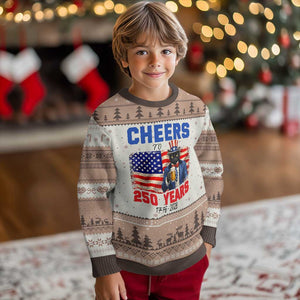 Vintage Cat Uncle Sam Ugly Christmas Sweater Cheers To 250 Years TS12 Mocha Mousse Print Your Wear