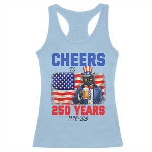 Vintage Cat Uncle Sam Racerback Tank Top Cheers To 250 Years TS12 Light Blue Print Your Wear