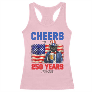 Vintage Cat Uncle Sam Racerback Tank Top Cheers To 250 Years TS12 Light Pink Print Your Wear