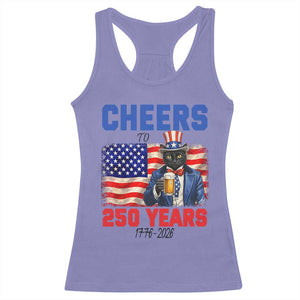 Vintage Cat Uncle Sam Racerback Tank Top Cheers To 250 Years TS12 Violet Print Your Wear