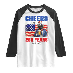 Vintage Cat Uncle Sam Raglan Shirt Cheers To 250 Years TS12 White Black Print Your Wear