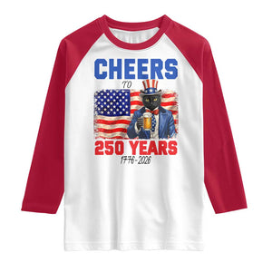 Vintage Cat Uncle Sam Raglan Shirt Cheers To 250 Years TS12 White Red Print Your Wear