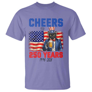 Vintage Cat Uncle Sam T Shirt Cheers To 250 Years TS12 Violet Print Your Wear
