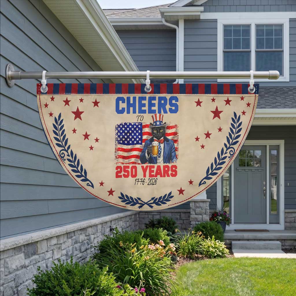 Vintage Cat Uncle Sam Patriotic Fan Flag Cheers To 250 Years TS12 2pcs pack Laurel Tan Print Your Wear