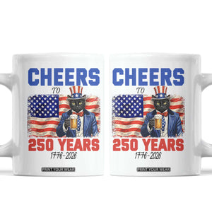 Vintage Cat Uncle Sam Coffee Mug Cheers To 250 Years TS12 White Print Your Wear