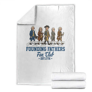 Funny Founding Fathers Fan Club Throw Blanket Patriotic American History TS12 White Print Your Wear