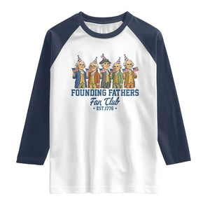 Funny Founding Fathers Fan Club Raglan Shirt American History Lovers TS12 White Navy Print Your Wear