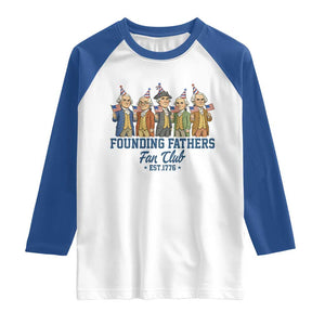 Funny Founding Fathers Fan Club Raglan Shirt American History Lovers TS12 White Royal Print Your Wear