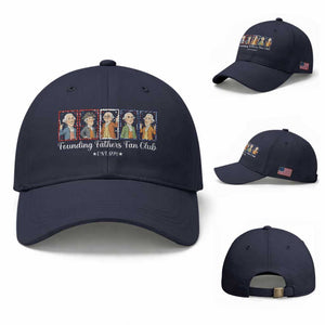 Funny Founding Fathers Fan Club Patriotic History Baseball Cap TS12 Baseball Cap Universal Fit Navy Print Your Wear