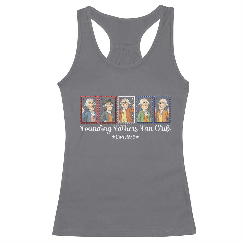 Funny Founding Fathers Fan Club Patriotic History Racerback Tank Top TS12 Charcoal Print Your Wear