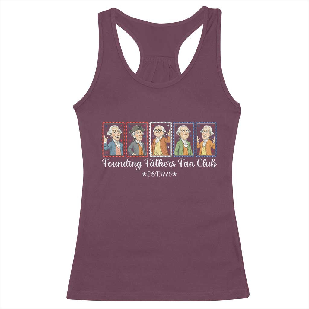 Funny Founding Fathers Fan Club Patriotic History Racerback Tank Top TS12 Maroon Print Your Wear