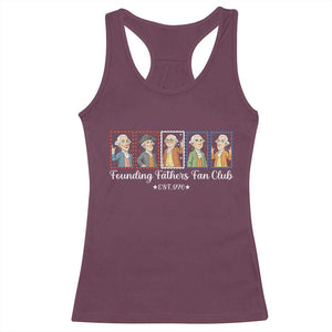 Funny Founding Fathers Fan Club Patriotic History Racerback Tank Top TS12 Maroon Print Your Wear