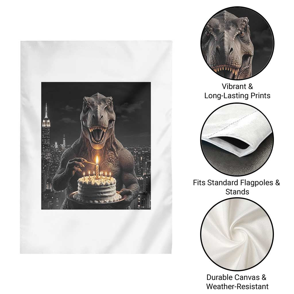 Funny Birthday Dinosaur Garden Flag Prehistoric Party Celebration TS12 Print Your Wear