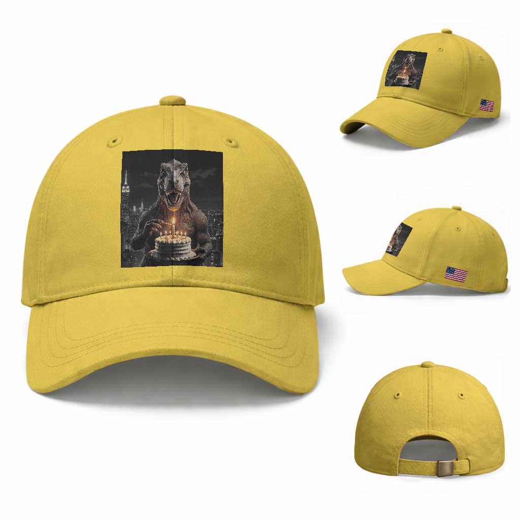 Funny Birthday Dinosaur Baseball Cap Prehistoric Party Celebration TS12 Baseball Cap Universal Fit Yellow Print Your Wear