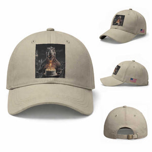 Funny Birthday Dinosaur Baseball Cap Prehistoric Party Celebration TS12 Baseball Cap Universal Fit Beige Print Your Wear