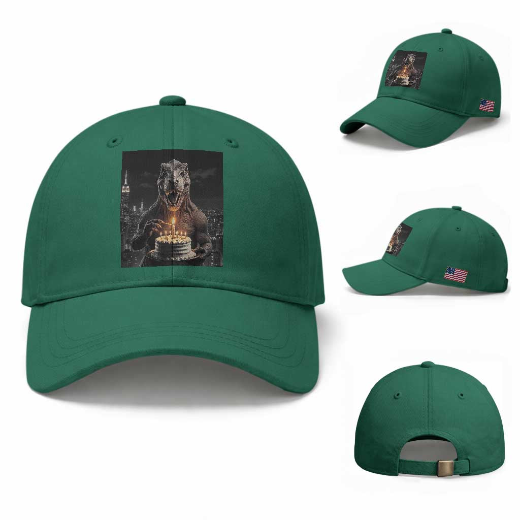 Funny Birthday Dinosaur Baseball Cap Prehistoric Party Celebration TS12 Baseball Cap Universal Fit Irish Green Print Your Wear