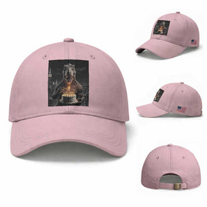 Funny Birthday Dinosaur Baseball Cap Prehistoric Party Celebration TS12 Baseball Cap Universal Fit Light Pink Print Your Wear
