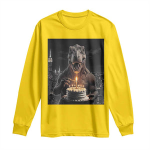 Funny Birthday Dinosaur Long Sleeve Shirt Prehistoric Party Celebration TS12 Daisy Print Your Wear