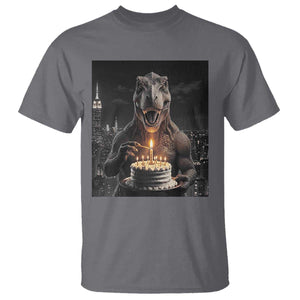 Funny Birthday Dinosaur T Shirt Prehistoric Party Celebration TS12 Charcoal Print Your Wear
