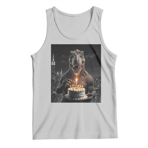 Funny Birthday Dinosaur Tank Top Prehistoric Party Celebration TS12 Ash Print Your Wear