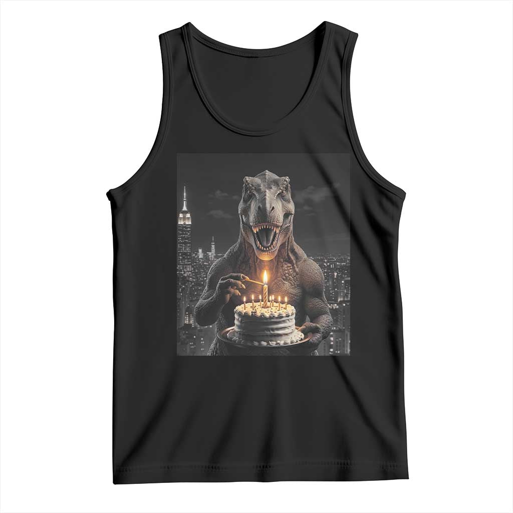 Funny Birthday Dinosaur Tank Top Prehistoric Party Celebration TS12 Black Print Your Wear