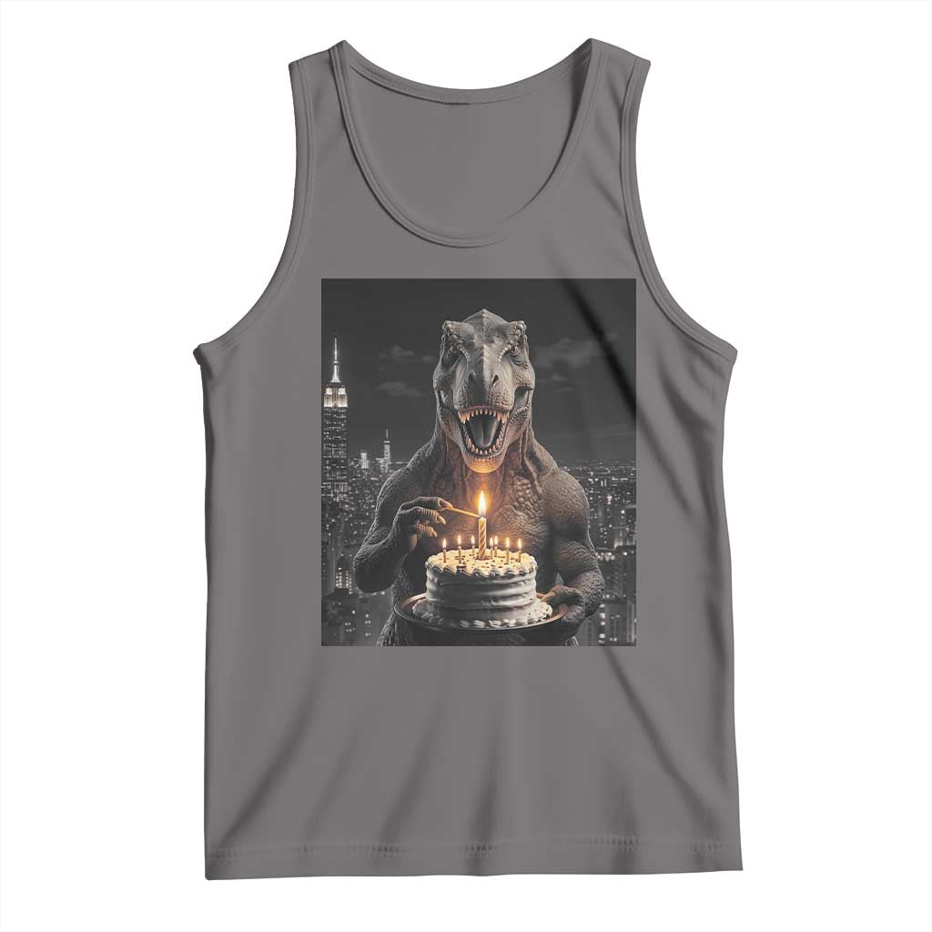 Funny Birthday Dinosaur Tank Top Prehistoric Party Celebration TS12 Deep Heather Print Your Wear