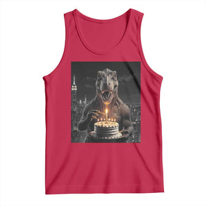 Funny Birthday Dinosaur Tank Top Prehistoric Party Celebration TS12 Red Print Your Wear