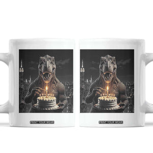 Funny Birthday Dinosaur Coffee Mug Prehistoric Party Celebration TS12 White Print Your Wear