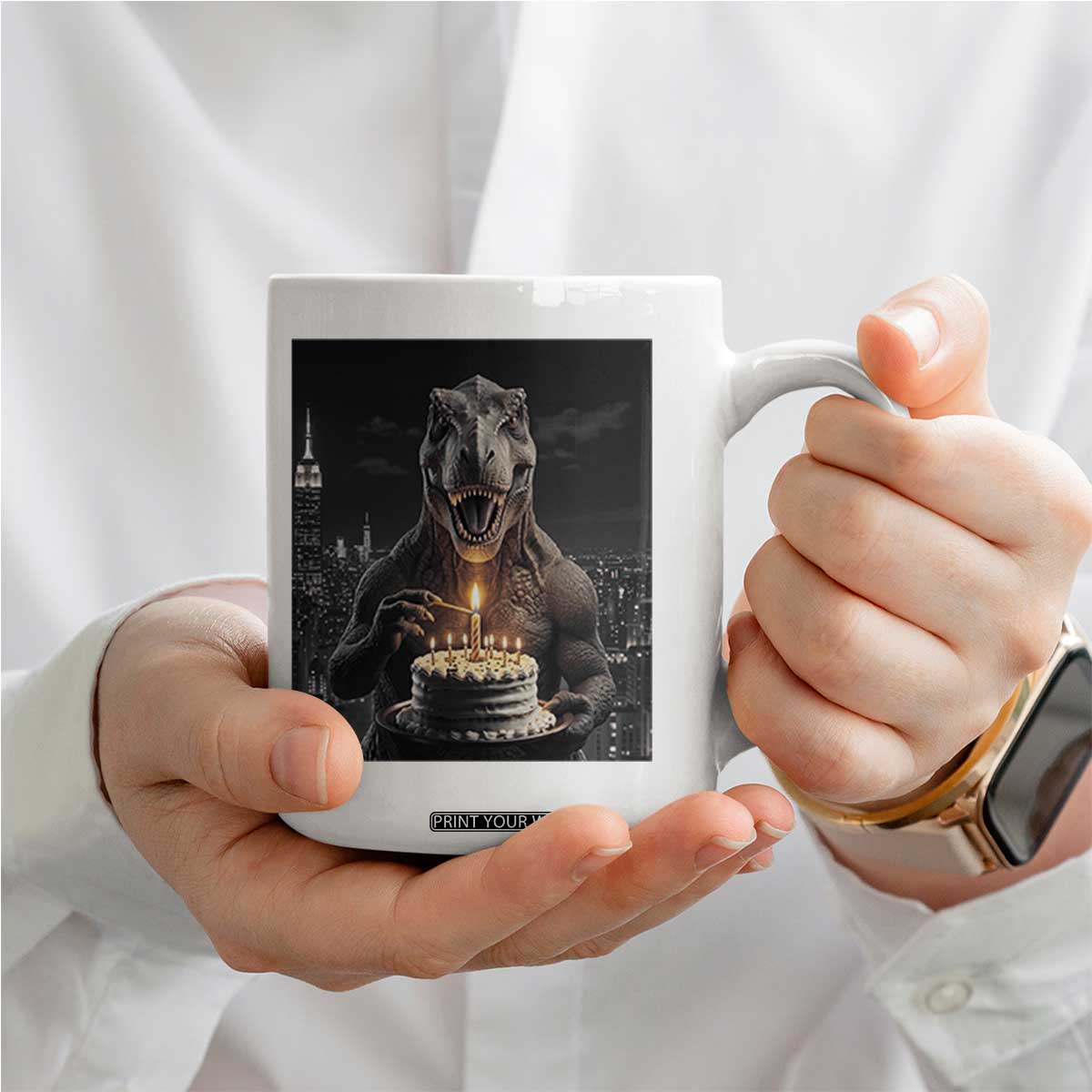 Funny Birthday Dinosaur Coffee Mug Prehistoric Party Celebration TS12 Print Your Wear