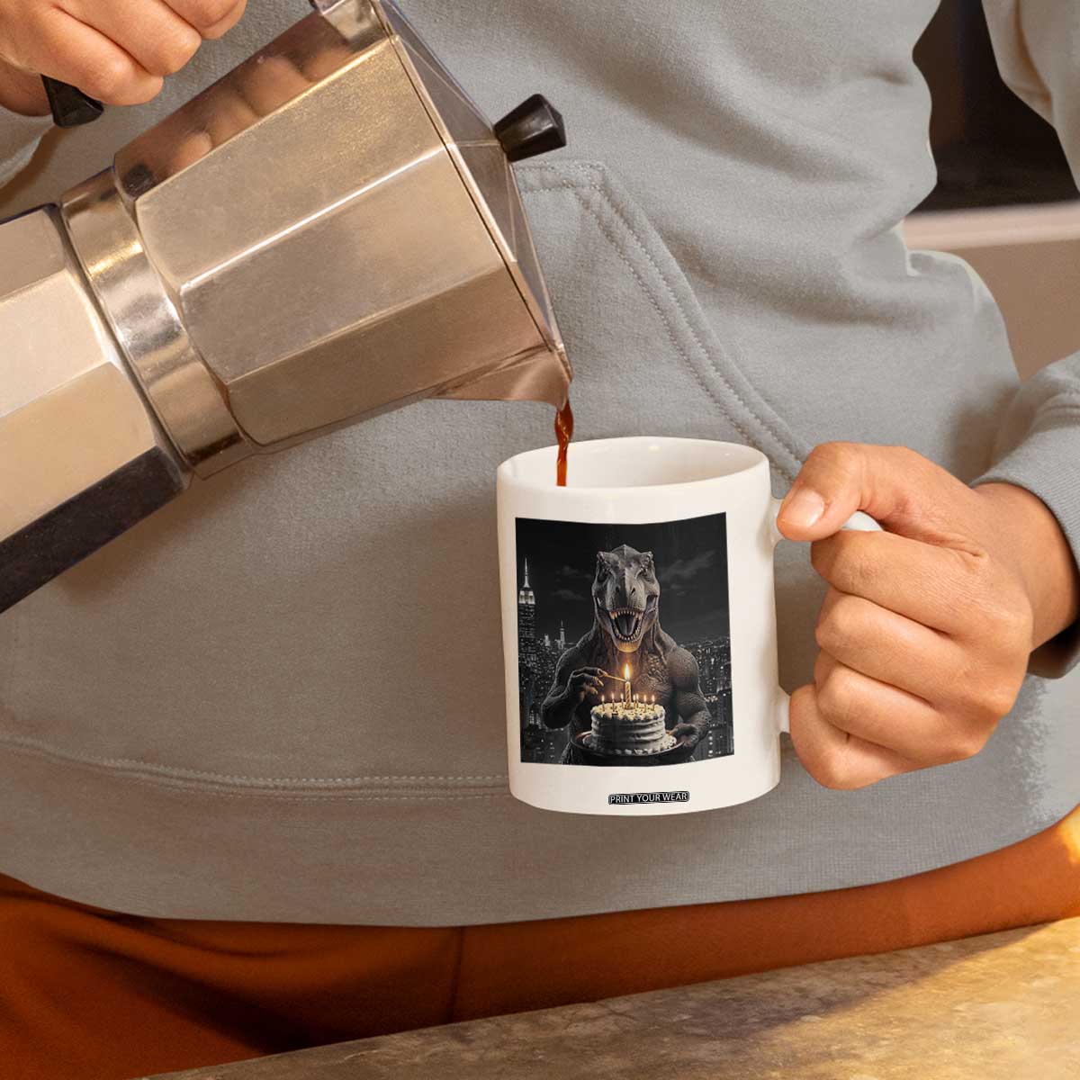 Funny Birthday Dinosaur Coffee Mug Prehistoric Party Celebration TS12 Print Your Wear