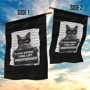 Funny Cat Mugshot Garden Flag In My Defense I Was Left Unsupervised TS12 Print Your Wear