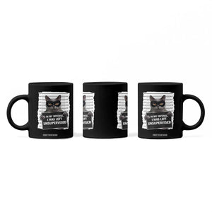 Funny Cat Mugshot Coffee Mug In My Defense I Was Left Unsupervised TS12 Print Your Wear