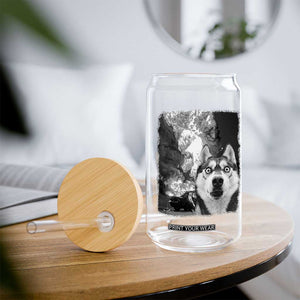 Funny Husky Chaos Glass Can Cool Dog Selfie With Burning Car TS12 Print Your Wear
