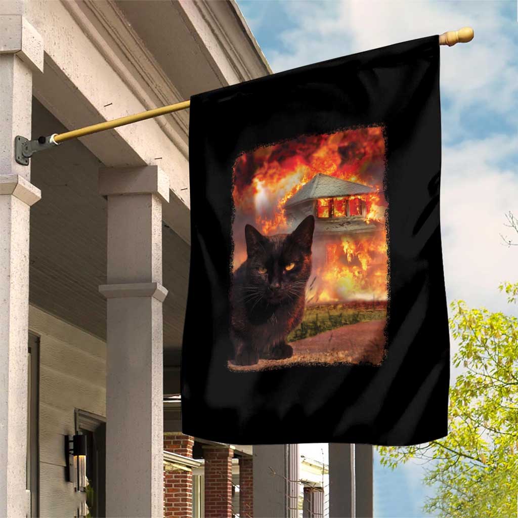 Funny Crazy Cat Selfie Garden Flag Bad Kitty Chaos Humor Graphic TS12 Print Your Wear
