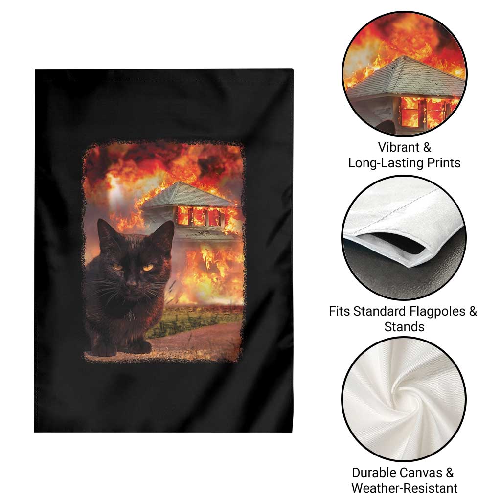 Funny Crazy Cat Selfie Garden Flag Bad Kitty Chaos Humor Graphic TS12 Print Your Wear