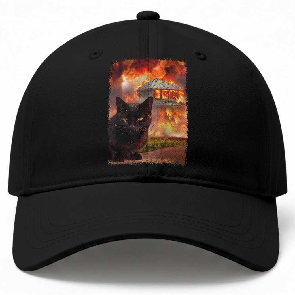 Funny Crazy Cat Selfie Baseball Cap Bad Kitty Chaos Humor Graphic TS12 Print Your Wear