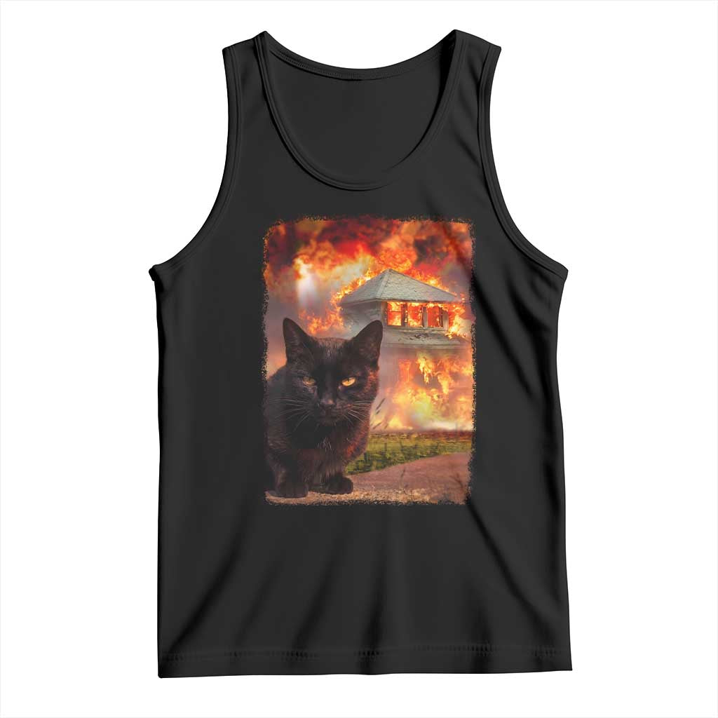 Funny Crazy Cat Selfie Tank Top Bad Kitty Chaos Humor Graphic TS12 Black Print Your Wear
