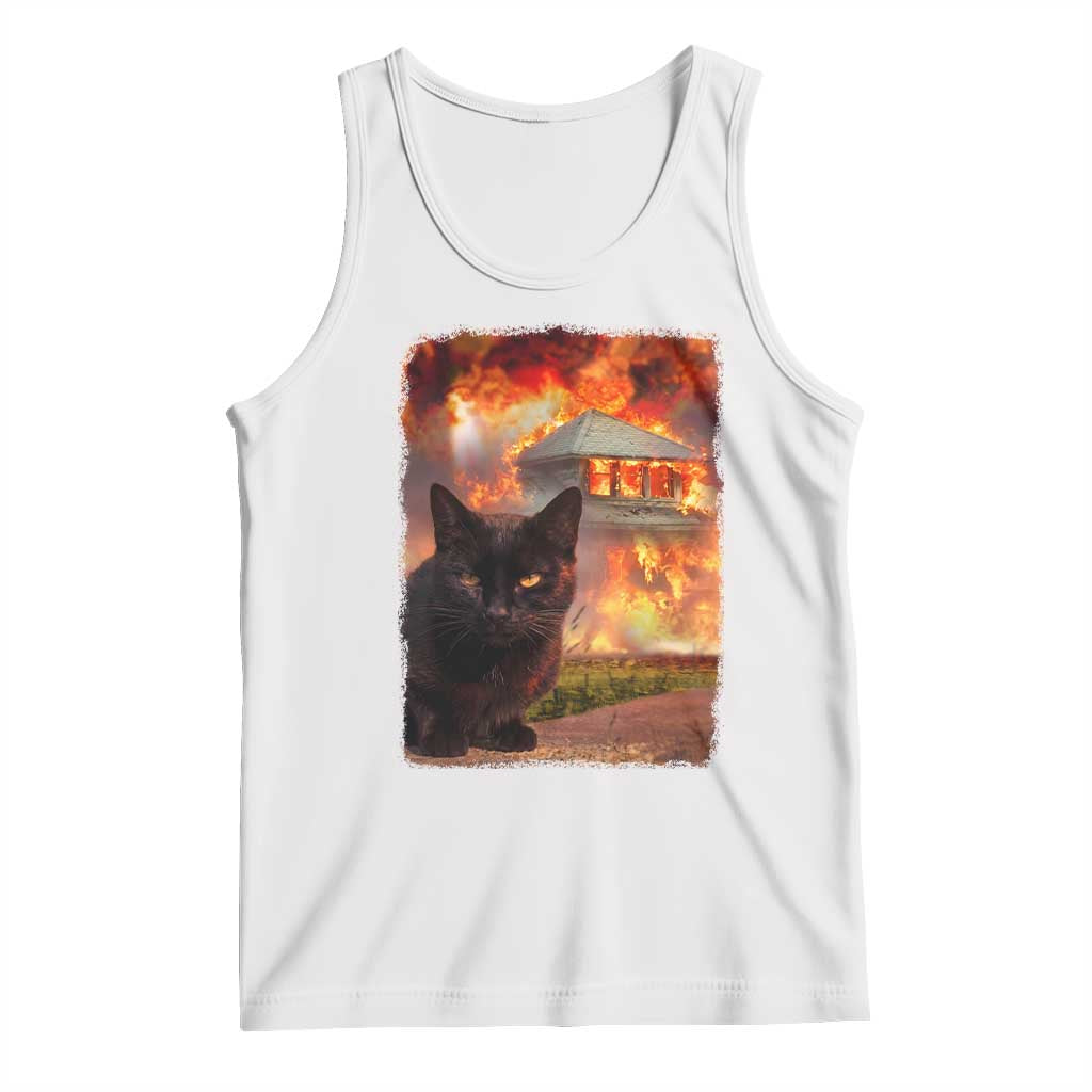 Funny Crazy Cat Selfie Tank Top Bad Kitty Chaos Humor Graphic TS12 White Print Your Wear